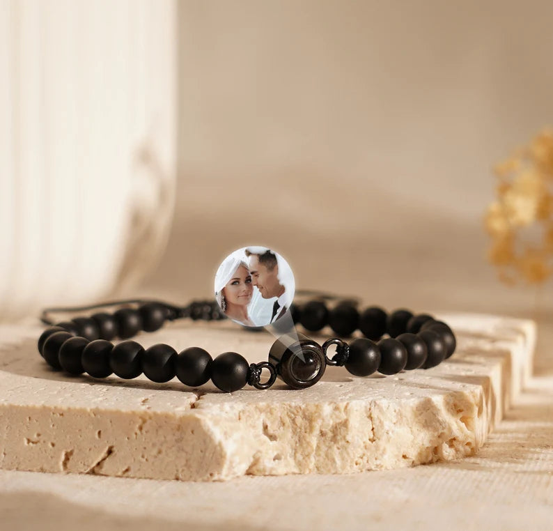 Black And White Stone Projection Bracelet