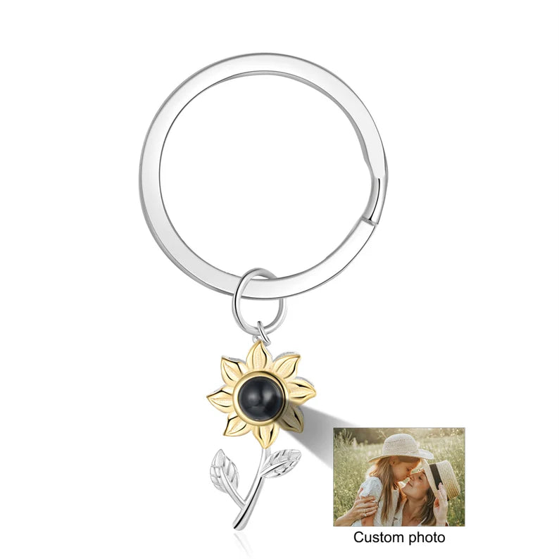 Flower shaped Projection Keychain