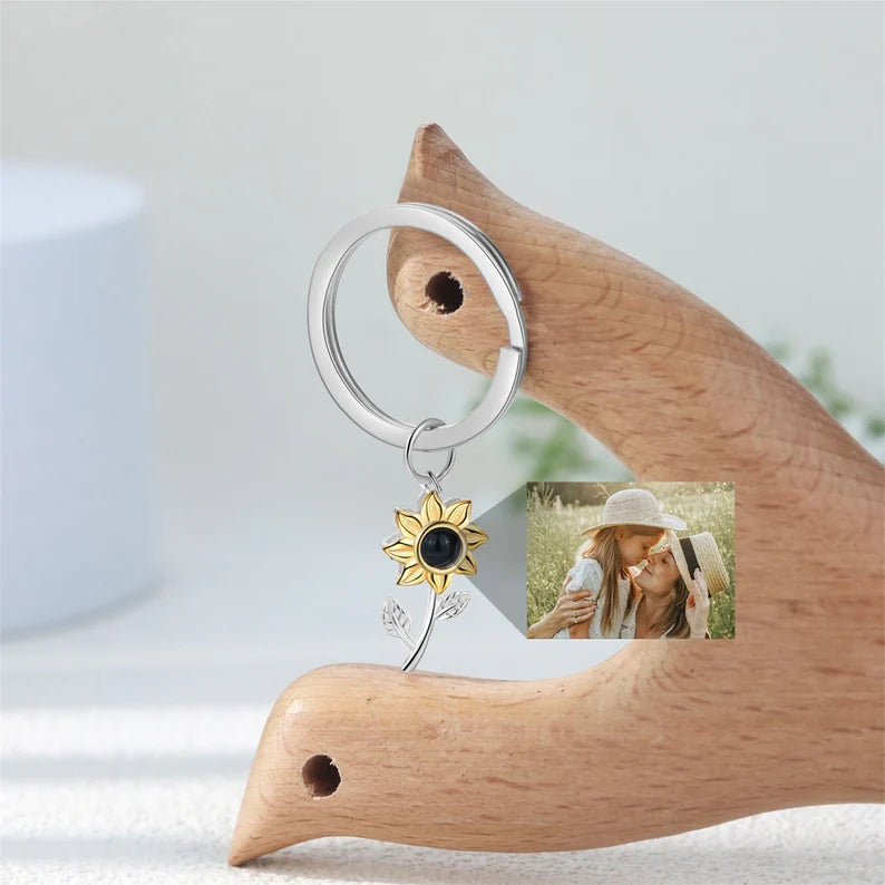 Flower shaped Projection Keychain