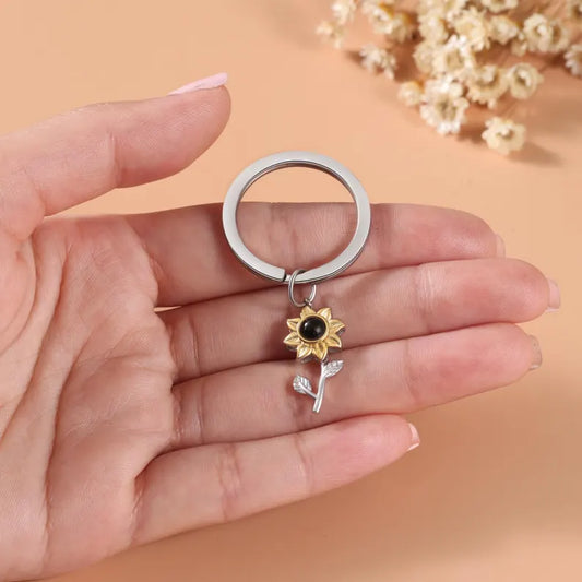 Flower shaped Projection Keychain